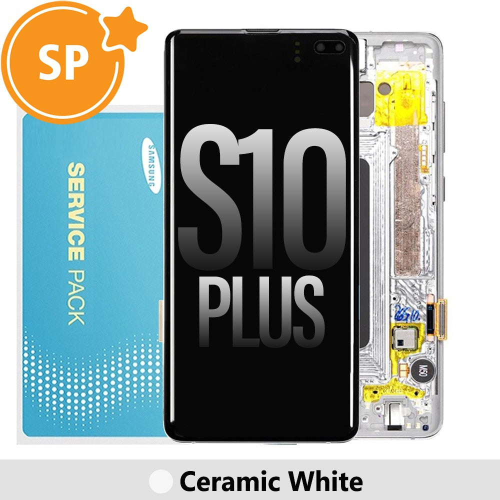 Tecguru_Samsung Galaxy S10 Plus G975F OLED Screen Replacement Digitizer GH82-18849J (Service Pack)-Ceramic White Tecguru_Samsung Galaxy S10 Plus G975F OLED Screen Replacement Digitizer GH82-18849J (Service Pack)-Ceramic White